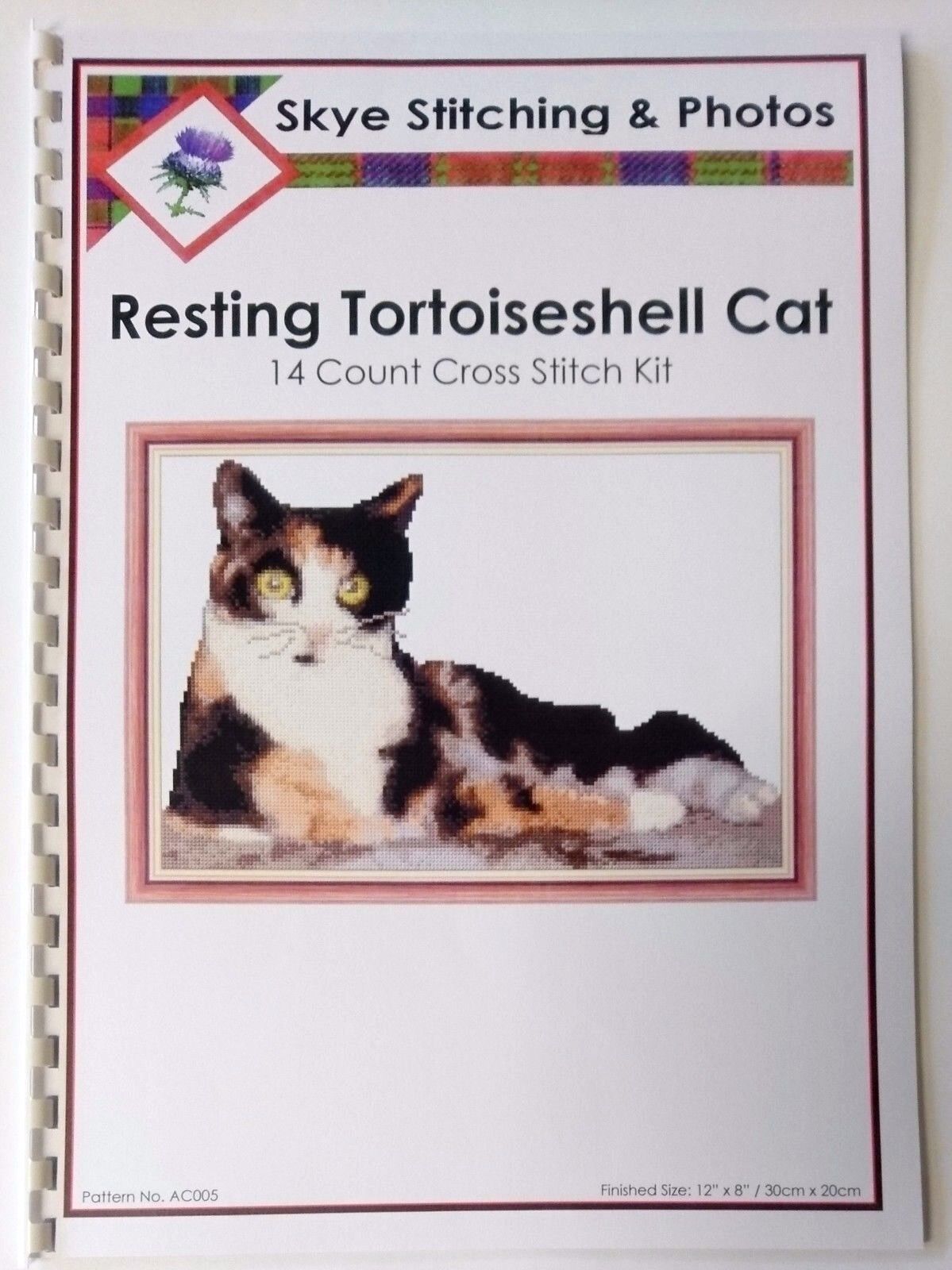 Resting Tortoiseshell Cat - Animal Cross Stitch Kit 12 x 8 - 14