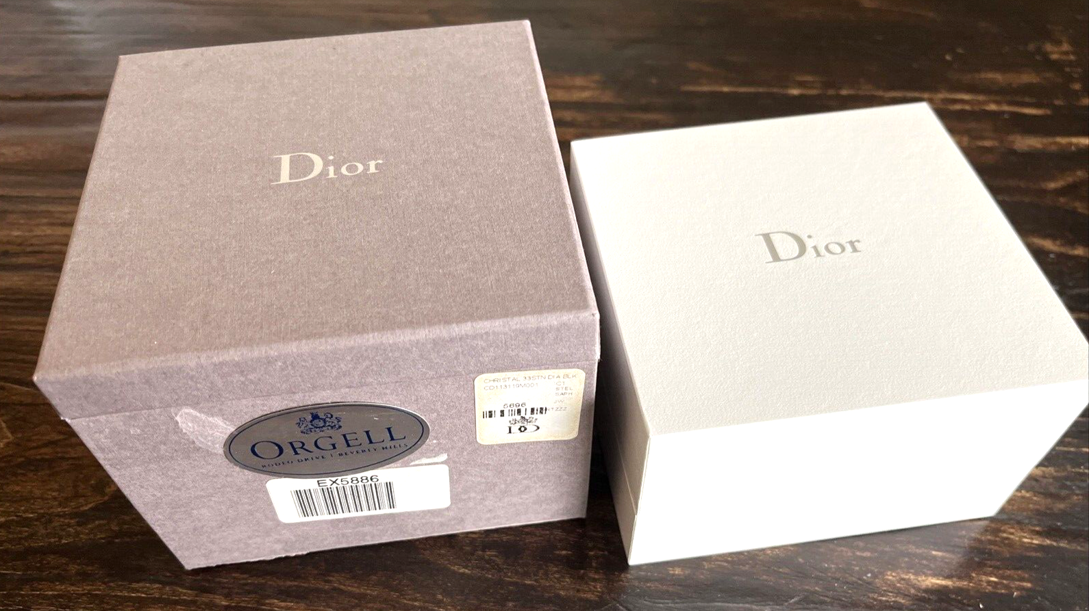 DIOR CHRISTAL Empty Watch Box White Inner Outer Papers Card Excellent Condition