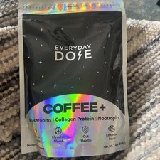 Everyday Dose Mushroom Coffee +  Collagen Protein Nootropics Focus Mood 7.4 Oz