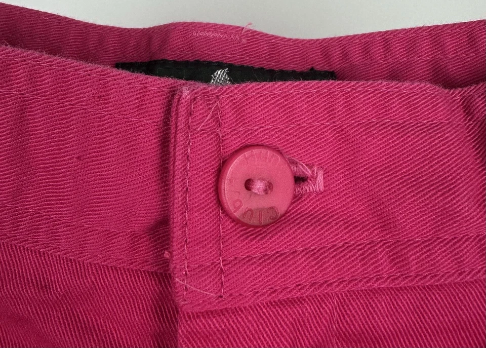 Pantalón Corto Vintage Años 90 Rosa Caliente L Cintura Ultra Alta Relajado Plisado Fucsia Foto 4 de 4