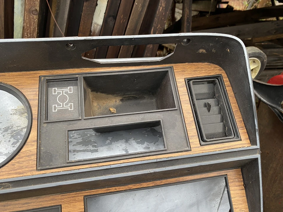 1981 1993 Dodge D150 painel de madeira grão instrumento acabamento ar condicionado ventilação velocímetro moldura - Imagem 2 de 4