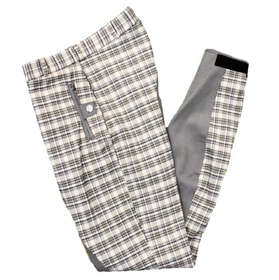Lauria Garrelli Breeches, White and Grey Check, HKM Full Seat Boot Breeches