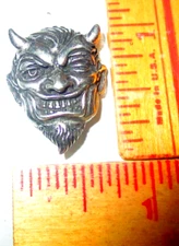 Horned Devil pin vintage old Demon collectible horny biker vest hat pinback