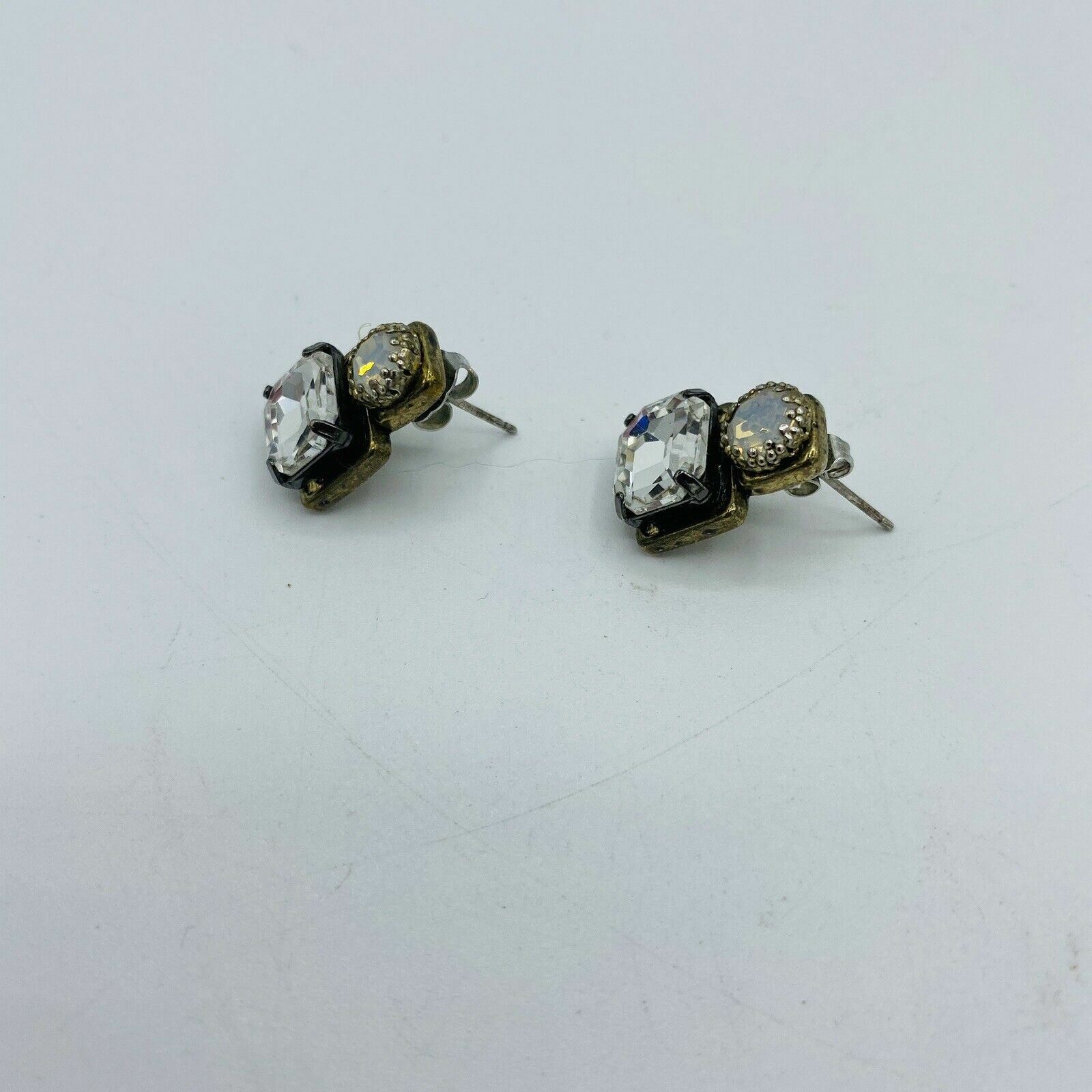 Rectangular Rhinestone Stud Earrings - image 2