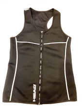 HEAD Wet Vest Mens Medium Black Front Zip Polyester Surf Water Beach Scuba