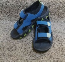 LL Bean Kids Sandals Size 2 Blue Black and Green Pre Owned 072803