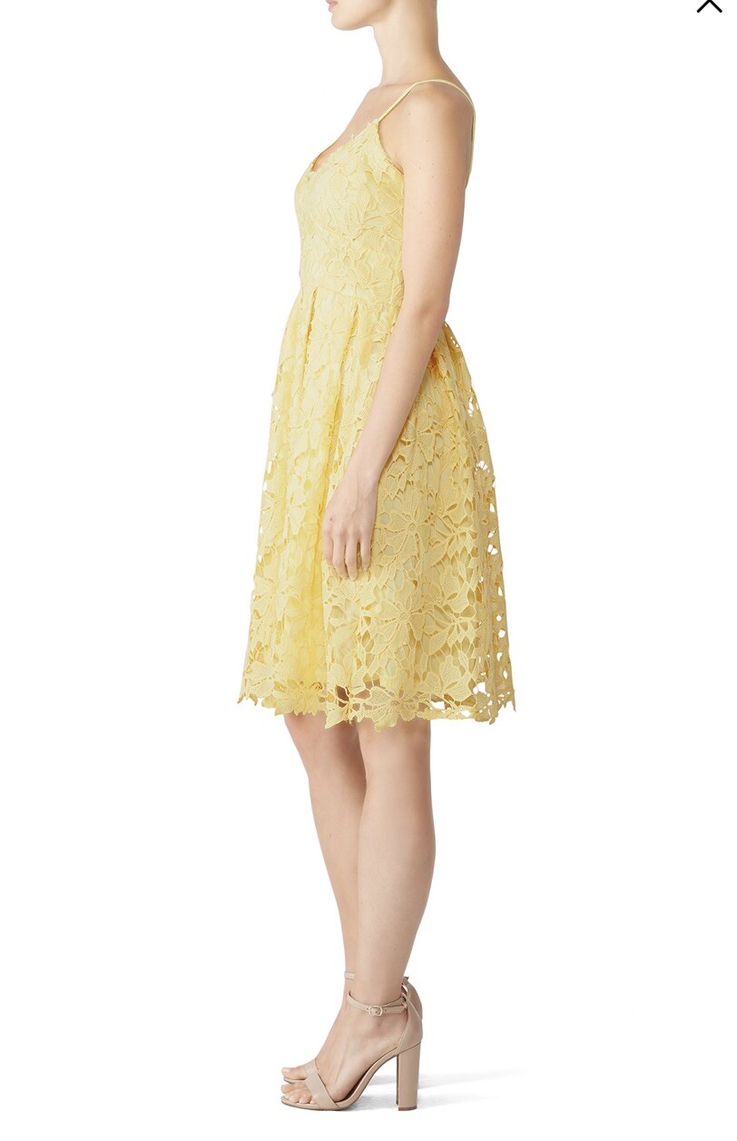 Slate & Willow Yellow Floral Lace Dress Size 10 eBay