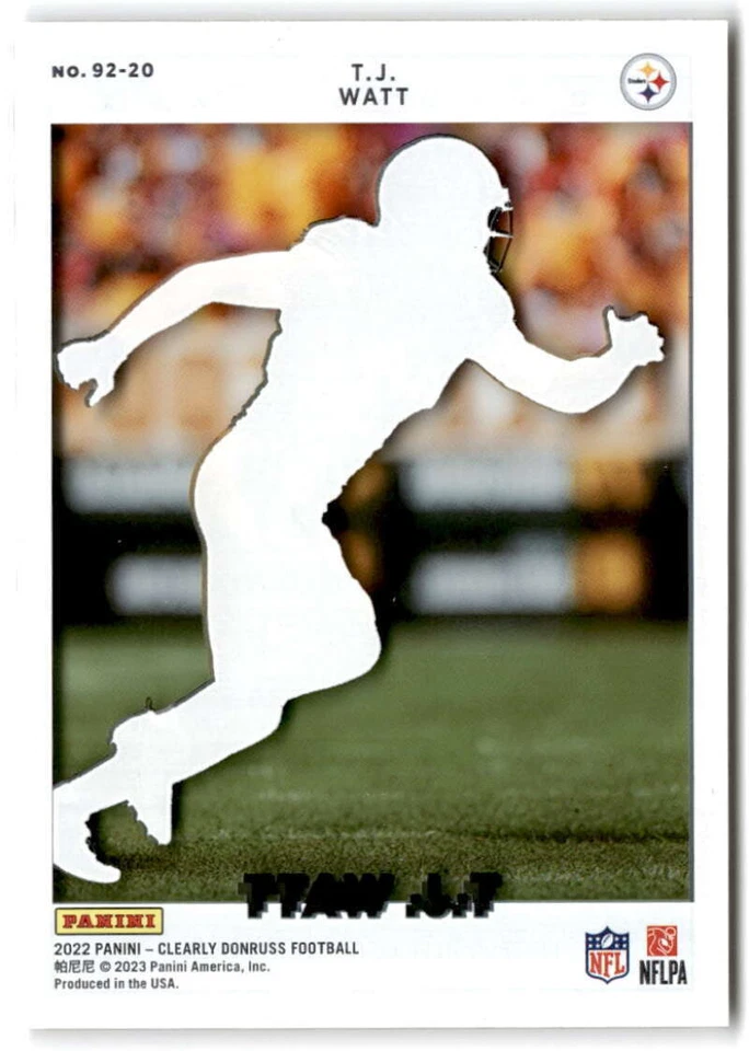 2022 Donruss Clearly Retro 1992 #92-20 T.J. WATT Pittsburgh Steelers - Image 2 of 4