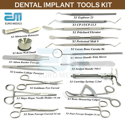 Set Of 17 Basic Implant Kit Oral Advanced Surgery Best Implantology Instruments