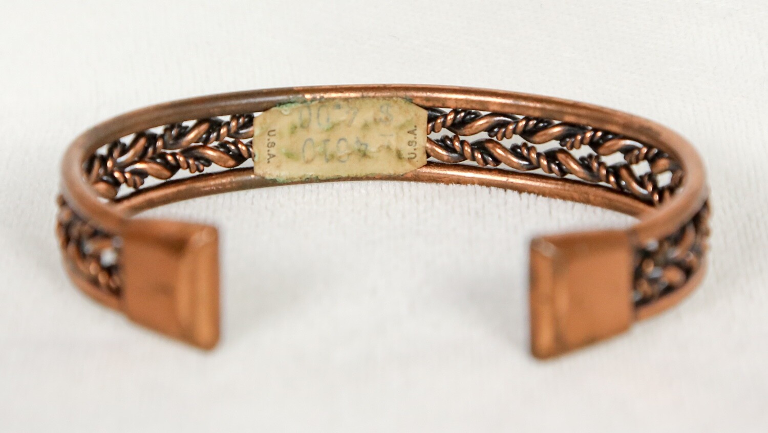 Vintage NWT Solid Copper Braided Design Cuff Brac… - image 2