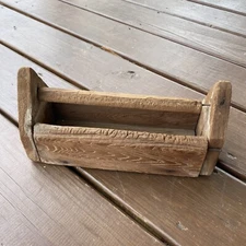Antique Primitive Wooden Berry Picking Tray Box Basket Hand Carved 10.5”x4”