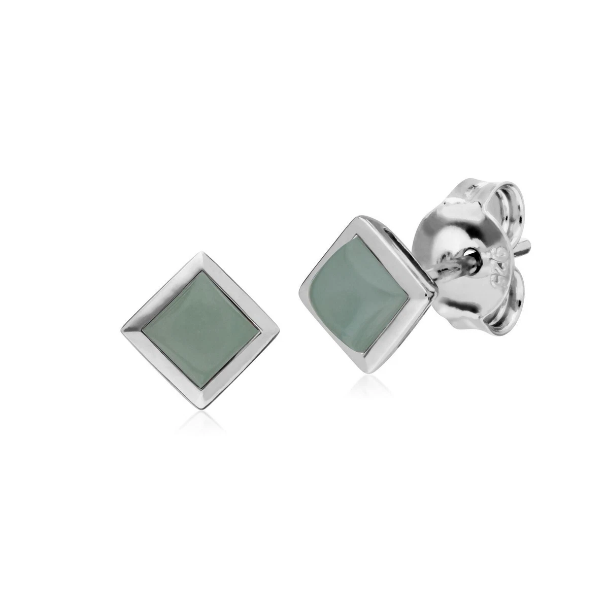 Orecchini a bottone a sfera rotonda in argento Sterling