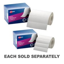 Avery Roll Permanent Address Labels Box of 500 Perforated Easy Separation