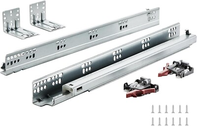 VEVOR 6-Pairs 18'' Soft-Close Drawer Slides, Bottom Mount, Full Extension 100lbs