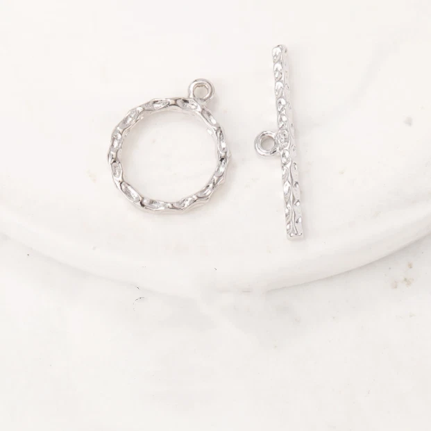 4pcs Gold/Silver Tone Round Ring Toggle Clasp,Circle Toggle Clasp,Bracelet Clasp - Image 2 of 3