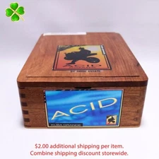 Acid Kuba Grande Empty Wood Cigar Box 8" x 6.5" x 3" ~