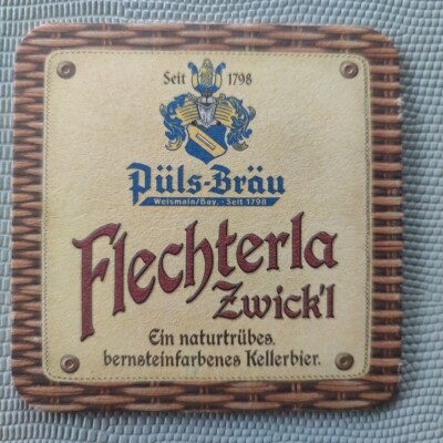 Schöner Bierdeckel - Flechterla Zwick'l von Püls-Bräu, Weismain Bayern   U3