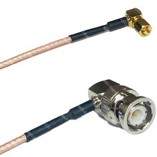 RG316 SMC Female Angle to BNC MALE ANGLE RF Cable Rapid-SHIP LOT