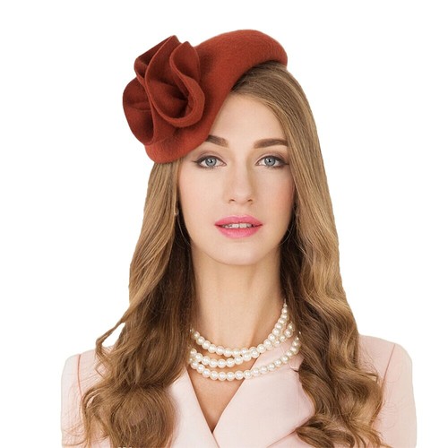 6581 Lady Womens Dress Fascinator Wool Felt Pillbox Hat Party Wedding Bow Womens Dress Fascinator Wool Felt Pillbox Hat Party Wedding  main image 3