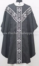 NEW Black gothic vestment and mass and stole set,Gothic chasuble,casula,casel
