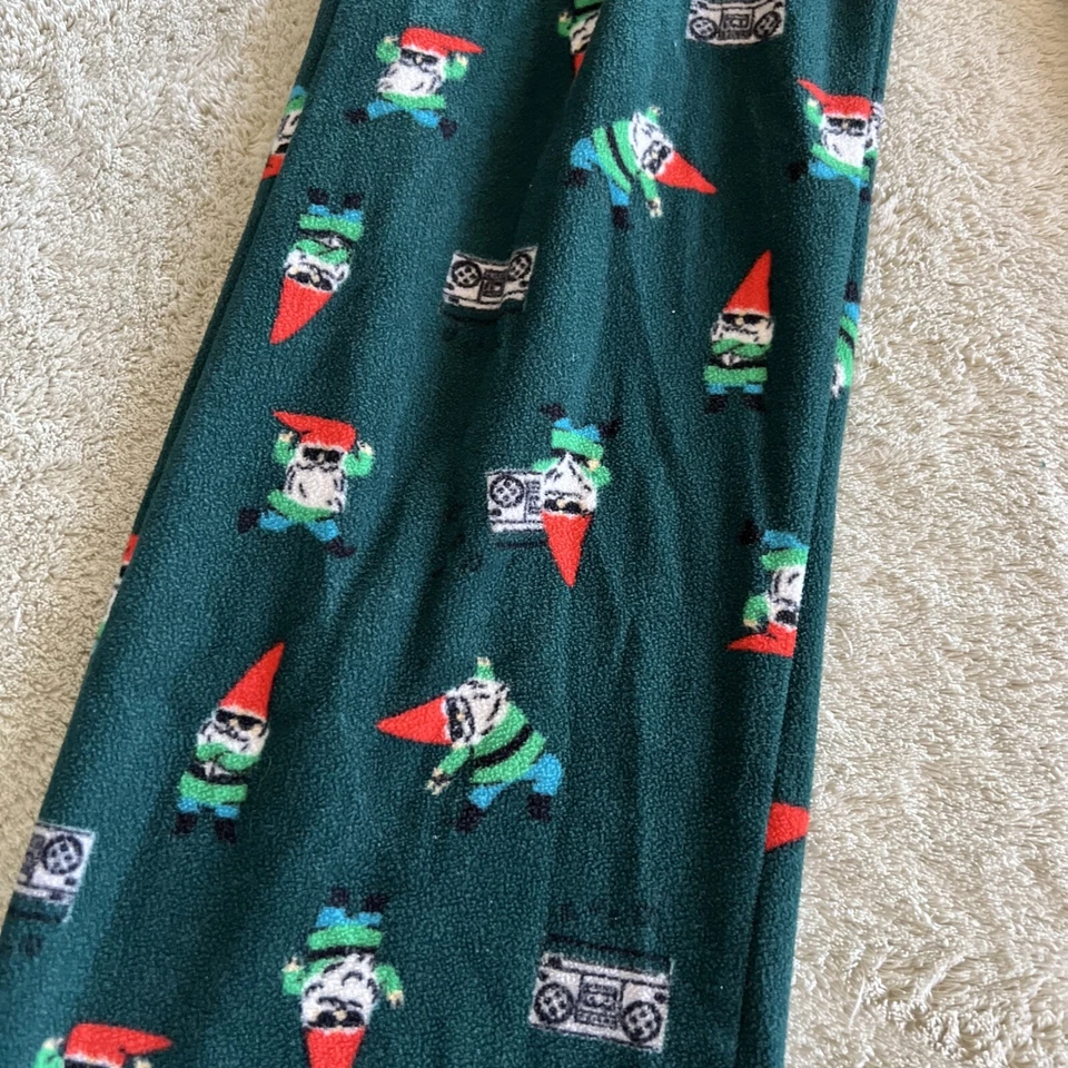 Old Navy Boys Green Red Gnomes Boombox Fleece Pajama Pants 14-16 - Image 4 of 4