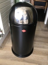 Wesco kitchen bin, black with silver opening.
