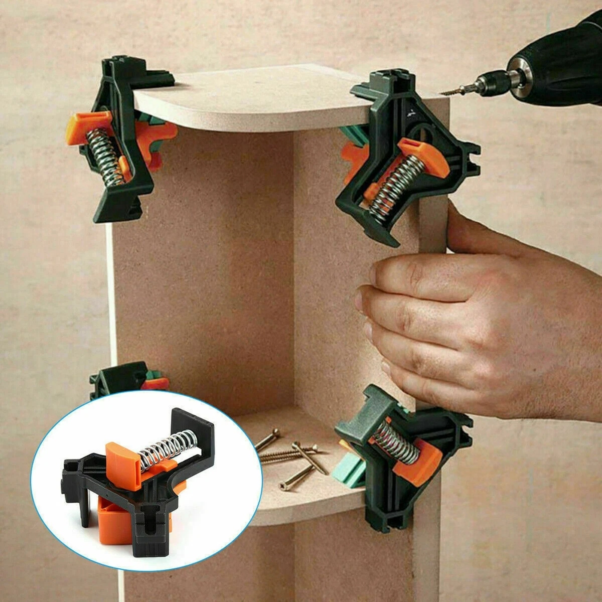 Jigs Clamps Tool 4X 90 Degree Right Angle Corner Clamp Woodworking Wood for  Kreg