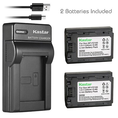 SLIM Charger & 2 battery for Alpha a7R IV a7R IVA a7R V a7S III a7C a7C II