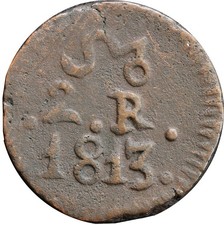 Mexico 2 Reales Oaxaca SUD 1813 Copper, KM# 226.1