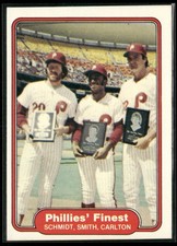 1982 Fleer #641 Phillies' Finest (Mike Schmidt / Lonnie Smith / Steve Carlton)