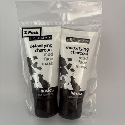 Freeman Detoxifying Charcoal Mud Face Mask Set Of 2 Basics 1.5 Fl oz Each