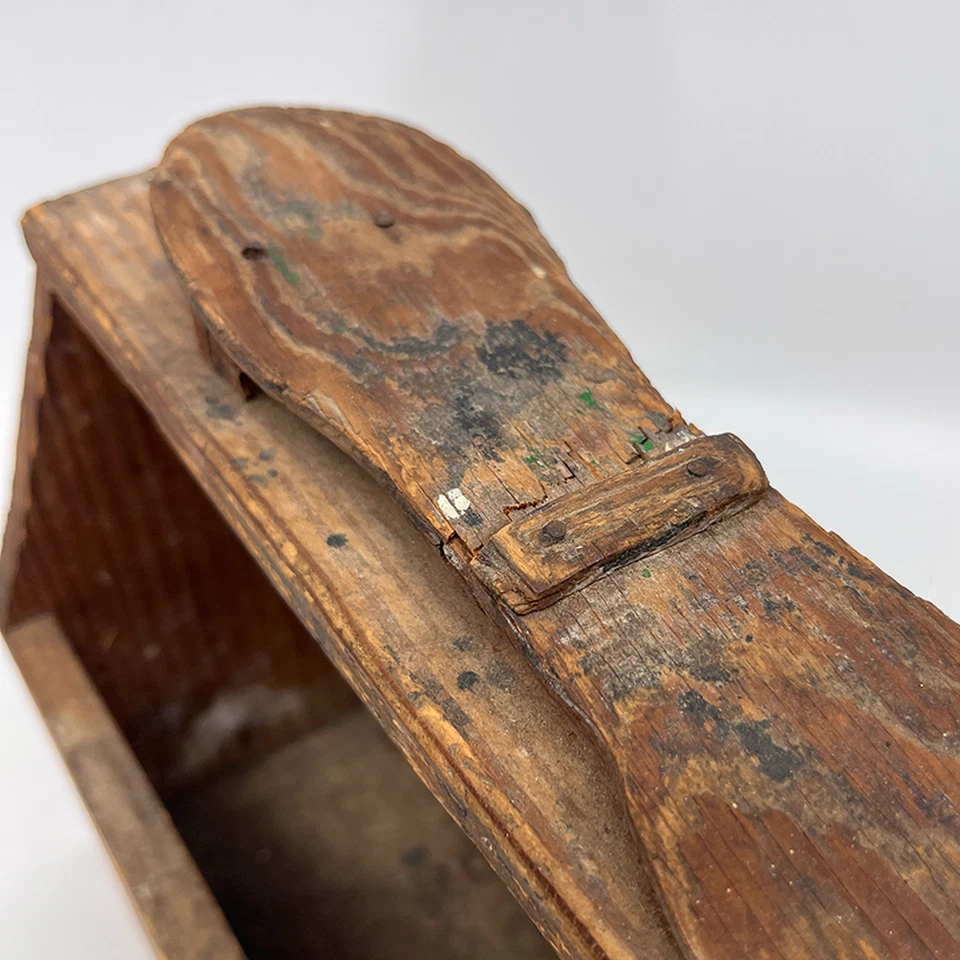 Caja de brillo de zapatos vintage - Precio pintado "25¢", carrito de madera primitiva - Años 30-50 Foto 2 de 4