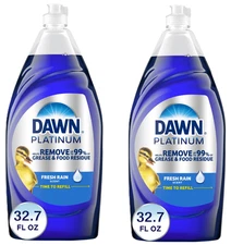 2pk Dawn Platinum Dishwashing Liquid Dish Soap, Refreshing Rain Scent 32.7 fl oz