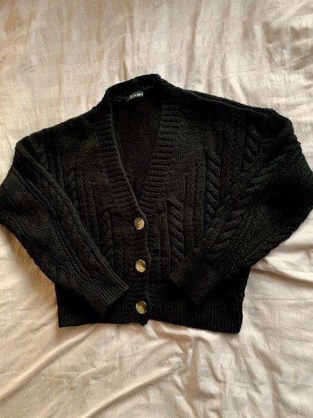 Women Sweater Black Semi-Wool 36