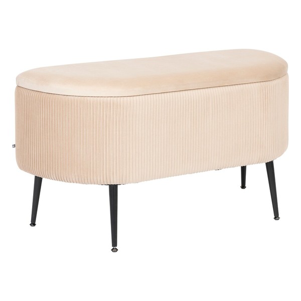 Sitzbank SitzwüRfel Pouf Mit Stauraum Beige 100X40X53 Cm Flurbank Polsterbank-image