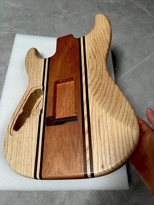 AAAAA Handcrafted 9-Piece Guitar Body Ash & Mahogany Satin Natural Wood Grain