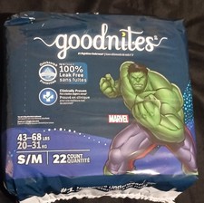 GoodNites Nighttime Underwear S/M Marvel 22 Count Overnight Disposable