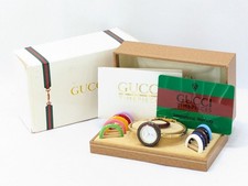 GUCCI Change Bezel 1100-L Watch Quartz Gold BOXED Women's Working Authentic