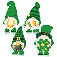 4 Pieces St. Patrick's Day Table Sign Lucky Gnome St. Patricks Day Style 1