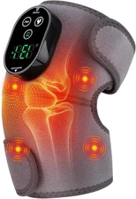 Cordless Knee Heating Pad, Heated Knee Massager, 6 Heating Levels, 3 Vibration