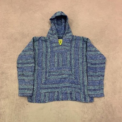Vintage Baja Hoodie Funky Abstrakt Gemustert Dicke Strickjacke Herren M