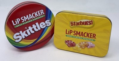 Starburst/Skittles Lip Smacker Lip Balm Set 7 Flavors Collectible Tin Packaging