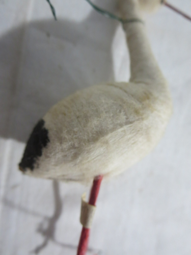 Vintage antiker Stoff Storch Weihnachtsschmuck besetzt Japan 4 1/2" hoch - Bild 3 von 8