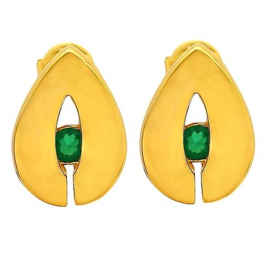 18K Gold über Messing Träne Edelstein Ohrstecker für Damen, modern TGE1029