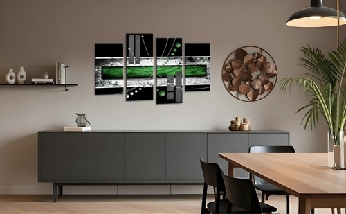 Abstract Wall Art Green Grey Living Room Bedroom Large Framed Split Canvas Print - Picture 7 of 9