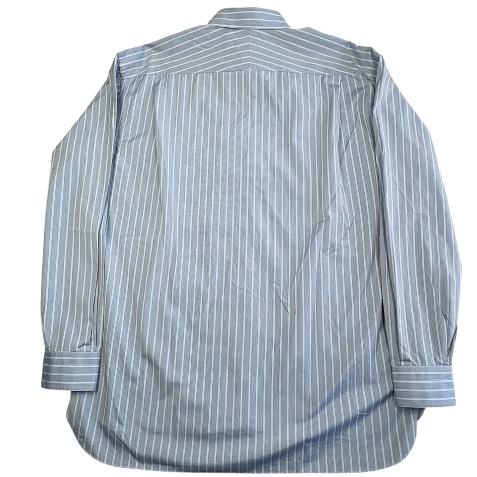 Camisa de vestir Lorenzini manga larga para hombre 16,5 42 azul a rayas algodón Italia Foto 2 de 4