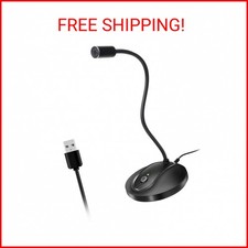 JOUNIVO USB Microphone, 360 Degree Adjustable Gooseneck Design, Mute Button  LE