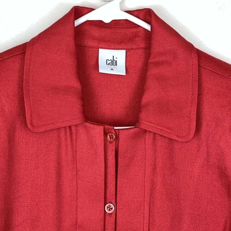 Cabi Red Valentine Linen Blend Blazer Jacket Button Down Size MED - Image 2 of 4