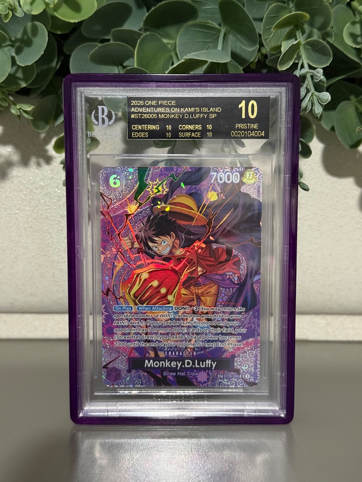 2026 One Piece Adv. Kami's Island ST26005 Monkey D Luffy SP BGS 10 🔥BLACK LABEL