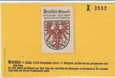 Reklamemarke Wappen von Arendsee / Sachsen-Anhalt (K2359)